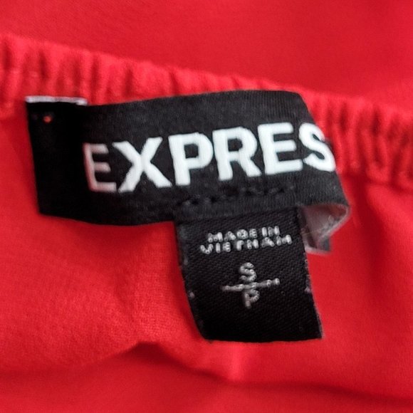 Express Womens Top Small Red Sleeveless Sheer Halter Open Back - Picture 10 of 12